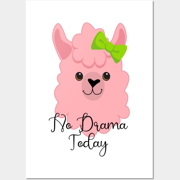 No Drama Today Cool Llama Wall Art by Animal Specials